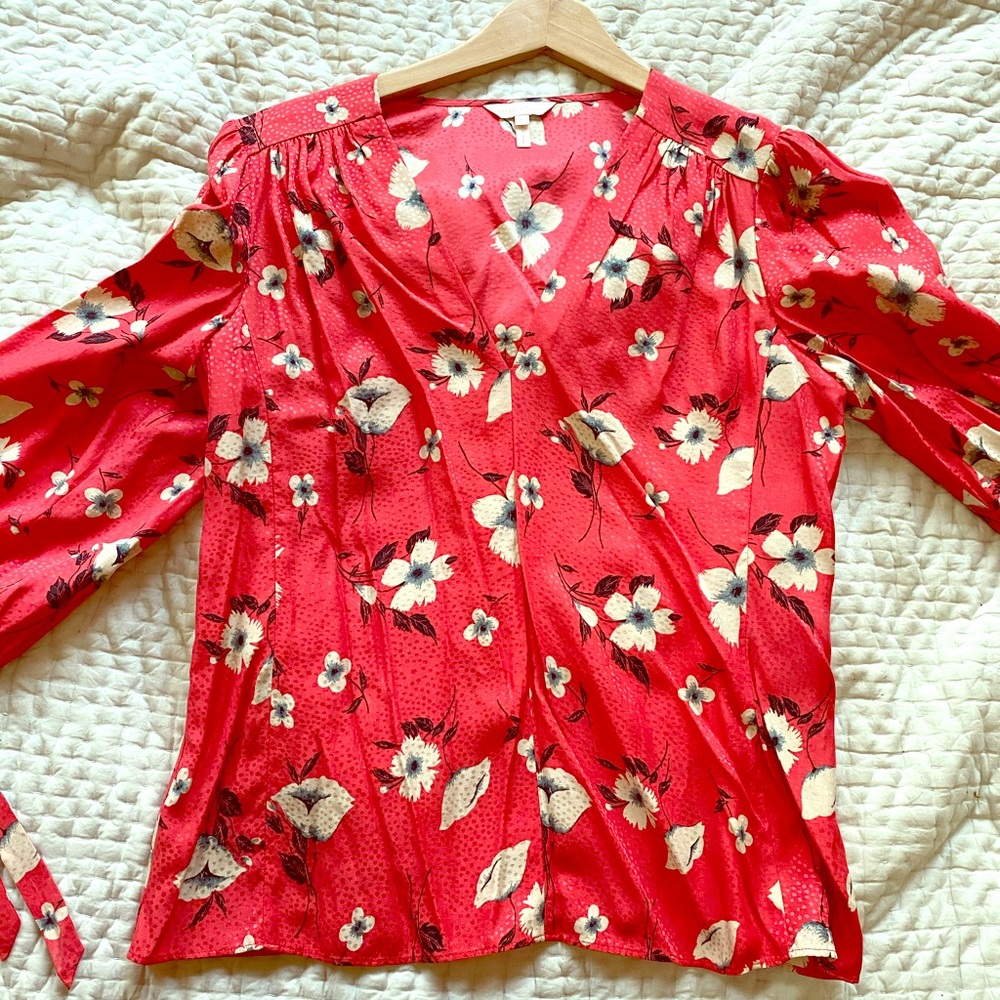 Rebecca Taylor pink silk blouse size 6